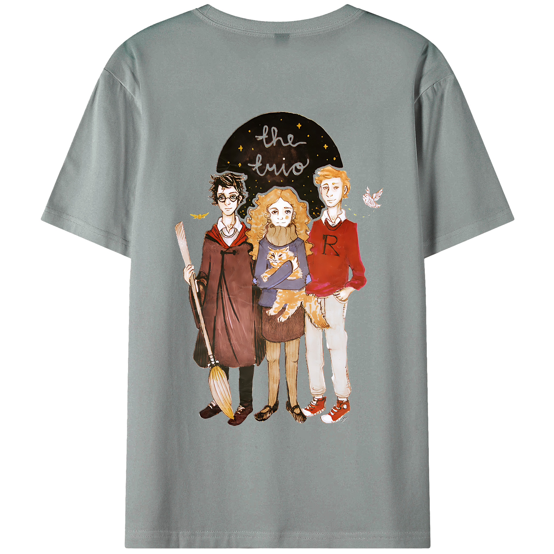 （画像用） Harry Potter ハリー・ポッターシリーズ 綿100％ メンズ半袖Tシャツ（バックプリント） 通気性